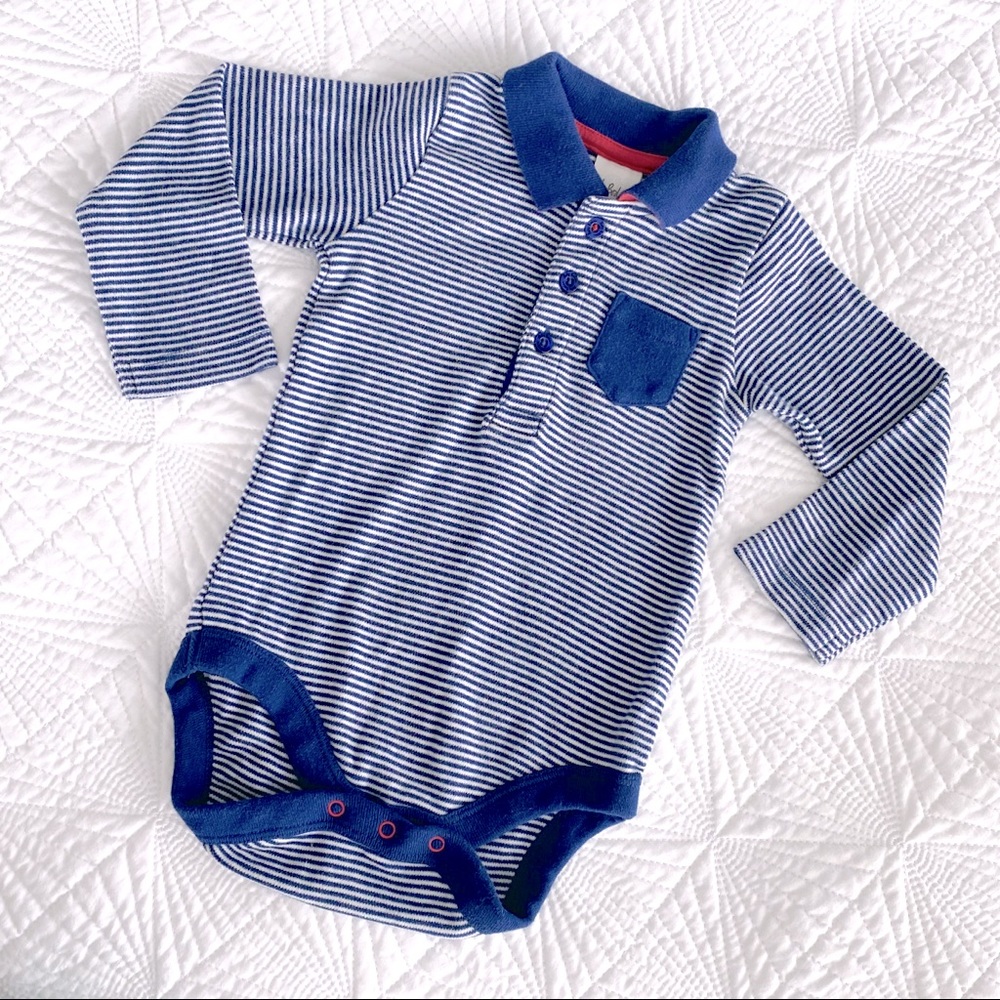 Baby Boden Stripy Polo Body Onesie